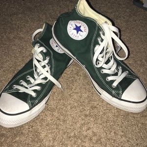 Green high top converse